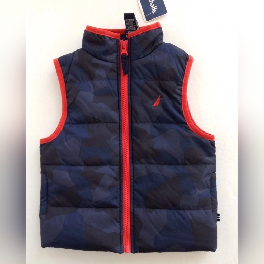 Nautica Camo Vest Blue Quilted Camouflage Size 18 Months New w Tag!